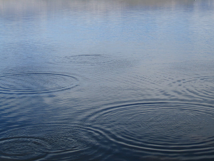 corpo, água, foto, dia, chuva, Lago, rippled