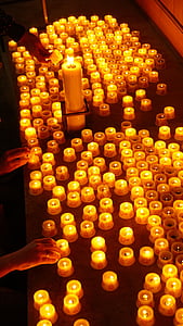 žvakė, bažnyčia, šviesos, malda, tikėjimas