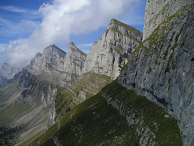 vuoret, Alpine, Churfirsten, Sveitsi, huippukokous, jyrkkä seinä, Mountain