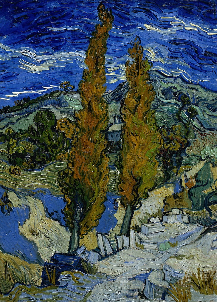 Vincent van gogh, landskap, målning, konst, konstnärliga, konstnärskap, olja på duk