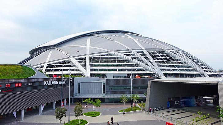 architecture, building, futuristic, singapore sports hub, royalty  images