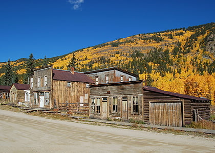 St elmo, padec, Colorado, ghost town, jeseni, rumena, na prostem