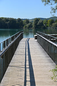 fishing pier, crossing, water, web, lake, sea, nature