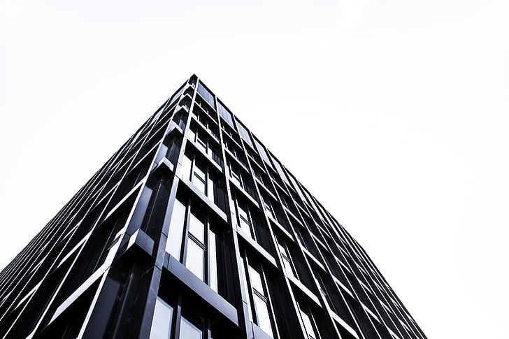 edifício, perspectiva, moderna, arranha-céu, Windows, vidro, negócios