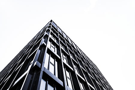 Gebäude, Perspektive, moderne, Wolkenkratzer, Windows, Glas, Geschäft