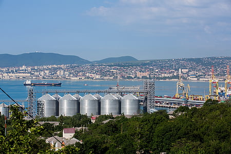 novorossiysk, sea, black sea, port, city, bay, harbor