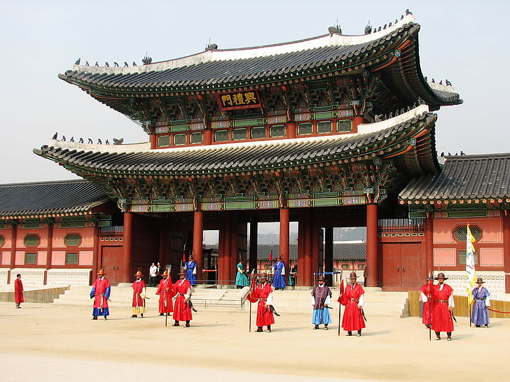 gyeongbokgung, Palace, South, Soul, Kórea, historické, Royal