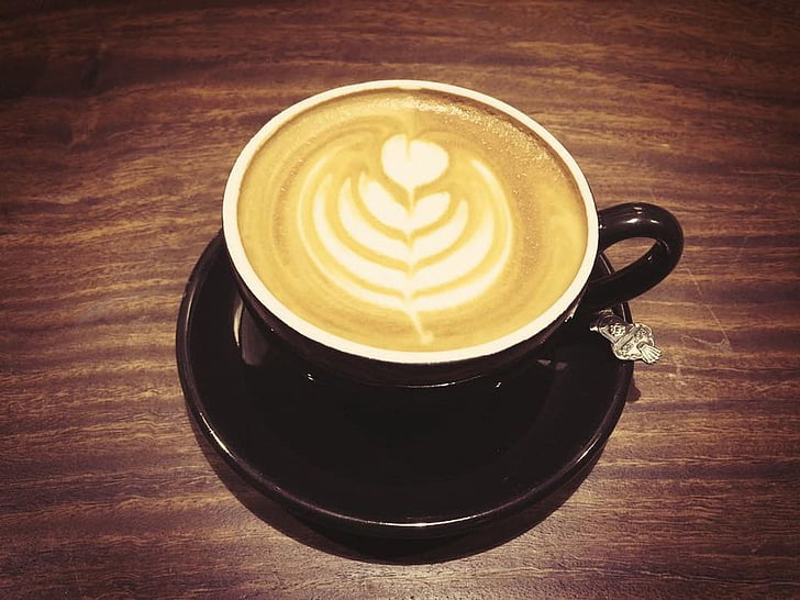 umění, kofein, cappuccino, detail, káva, Cream, pohár