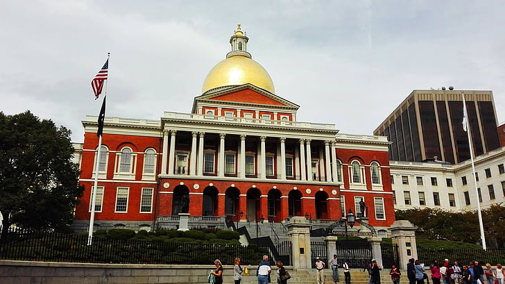 Boston, Massachusetts, USA, flagg, United state, arkitektur, amerikanske