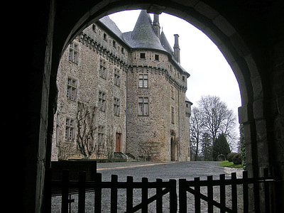το Chateau, Κάστρο, γαλλικού chateau, πύλη, Pompadour, αρχιτεκτονική, Γαλλία