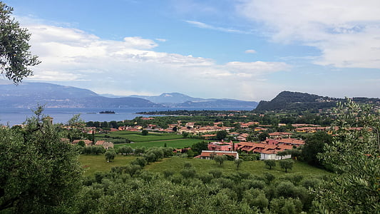Manerba del garda, Lago di garda, Taliansko, Príroda, jazero, hory, vody