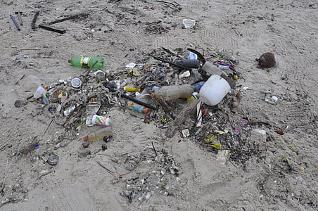 pilaantumisen, roskakoriin, Beach, hajoaminen, roskat, kaatopaikan, roskat kaatopaikka