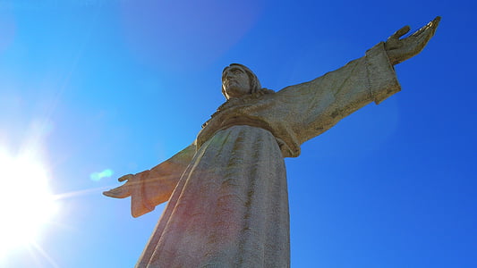 Cristo rei, Lisszabon, Portugália, Cristo, Landmark, Rei, Jézus