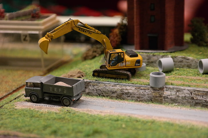 model railroad lay-out, vasútmodell, modellen, model
