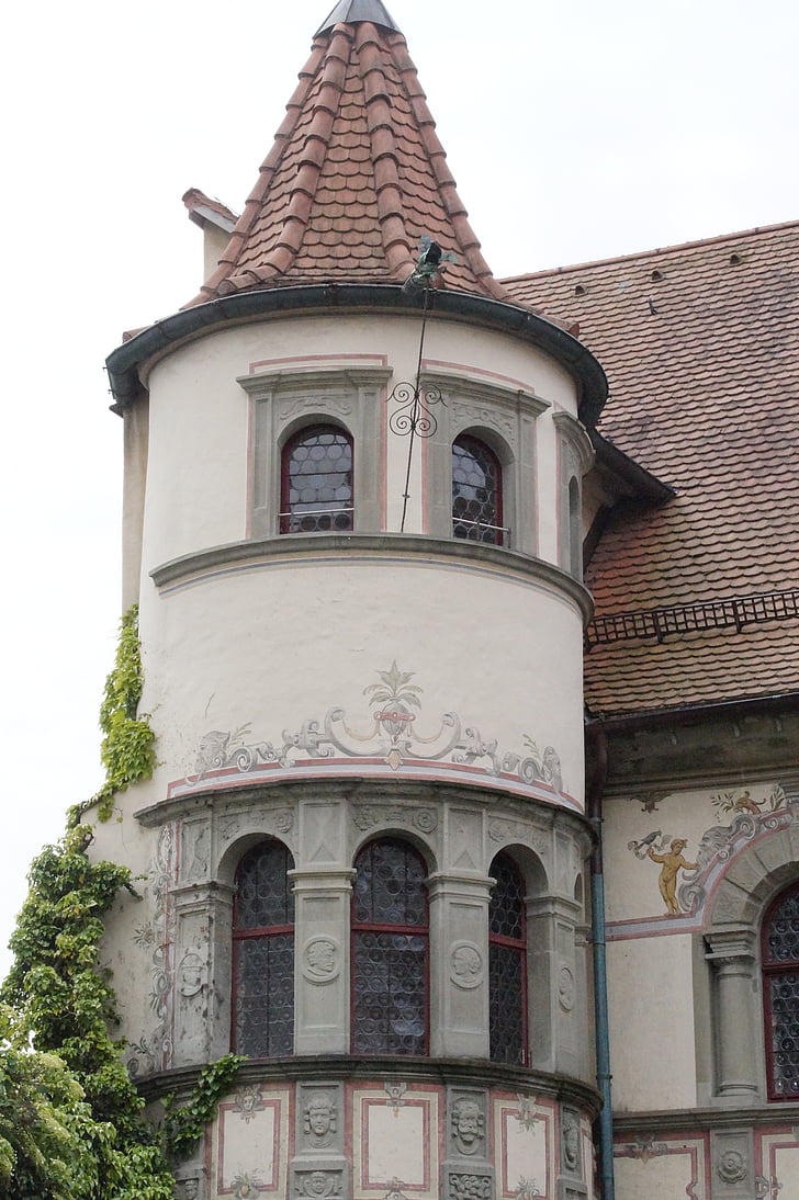 registry office, constance, turret, tower, historically, old town, castle