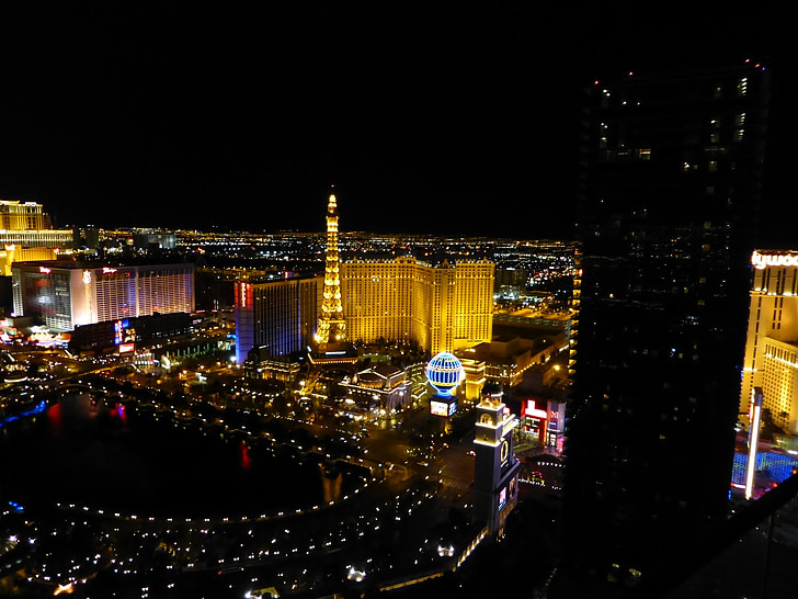 Eiffel, Turm, Las Vegas, Nacht, Eiffelturm, Kasino