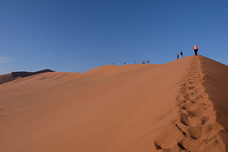Namibia, Sossusvlei, Wüste, Sand, menschlichen, Wandern, Reisen
