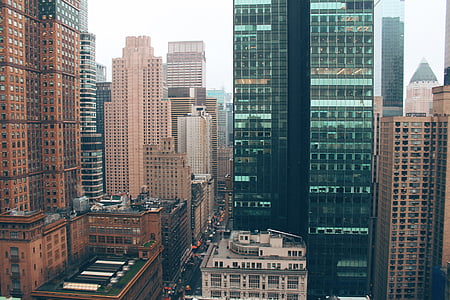 Stadt, Gebäude, New york, Wolkenkratzer, Vereinigte Staaten von Amerika, Empire Staatsgebäude, analoge