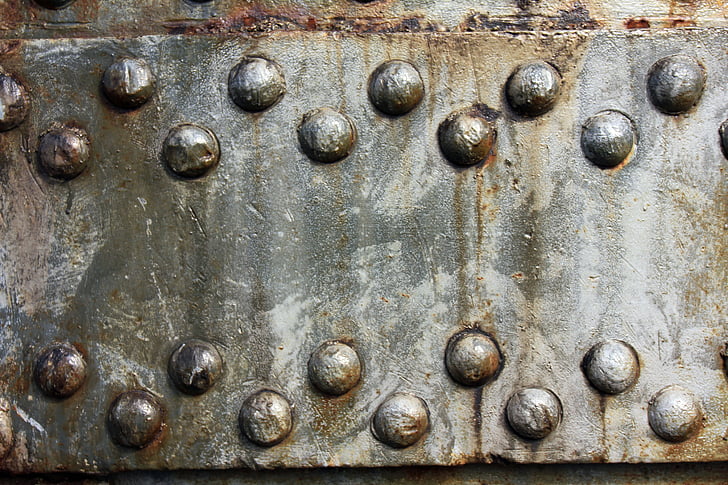 technology, connection, solvable, rivet, machine element, riveting heads, rusted