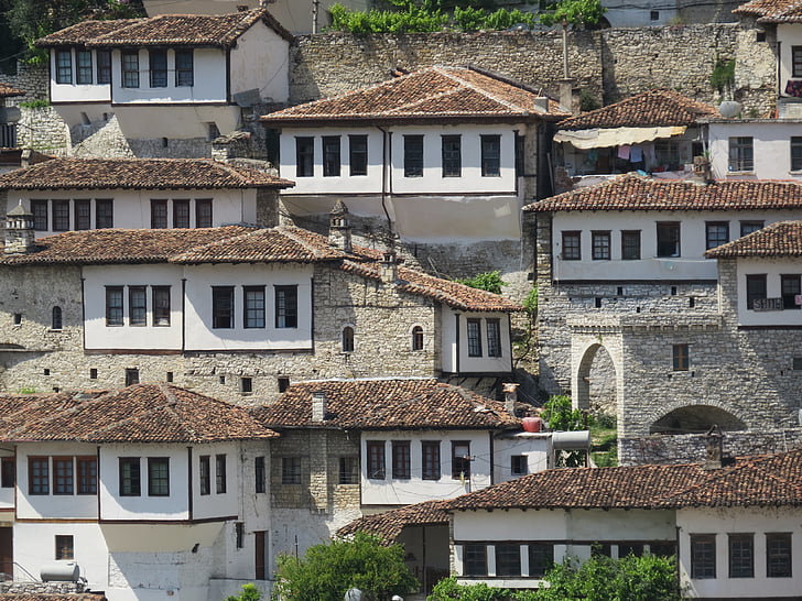 Albanie, Berat, architecture, ville, vieux, patrimoine, traditionnel