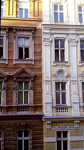 finestra, paret, façana, edifici, vell, arquitectura, casa