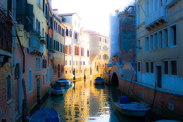Italien, Venedig, kanal, arkitektur, floden, gamle bydel, Gondola