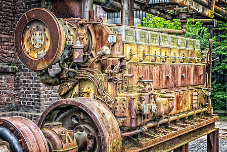motor, en, maskinen, teknologi, industri, gamle, stasjon