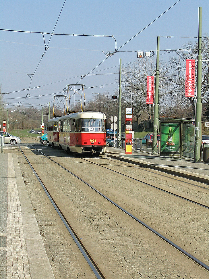 transportu, tramwaj, Praga, Czechy, Praha