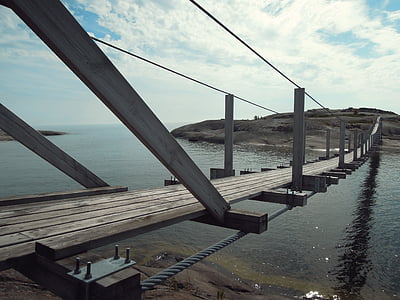 söderskär, Νήσος Φάρος, Ελσίνκι, Φινλανδικά, κρεμαστή γέφυρα, στη θάλασσα, νησί