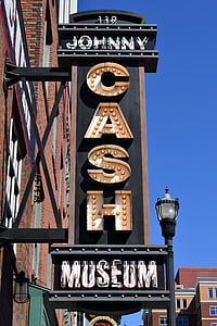 Johnny cash, Museum, penghibur, penyanyi, tanda, Nashville, Tennessee
