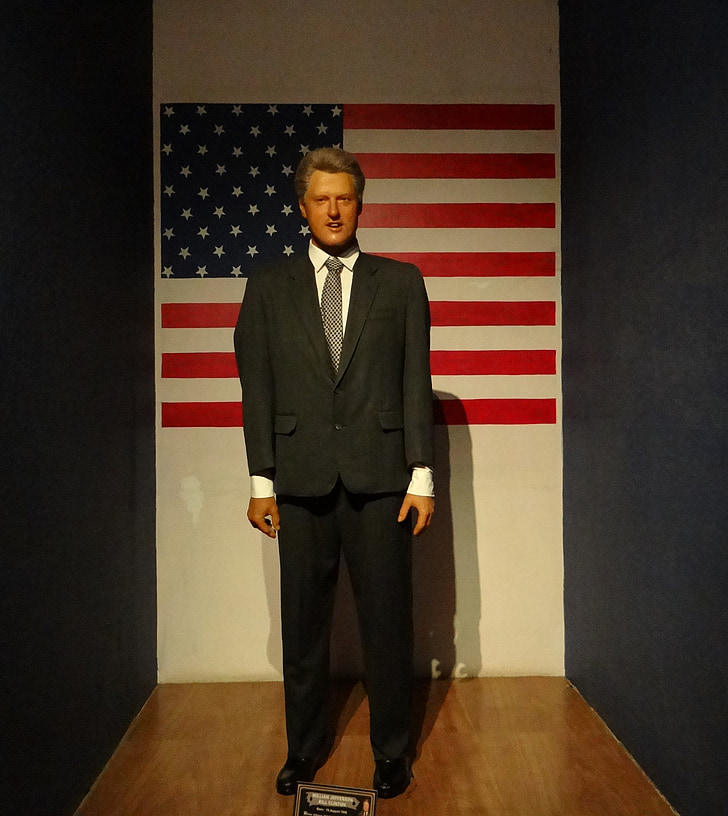 Bill clinton, Clinton, statuen, voks, president, film city, Bangalore