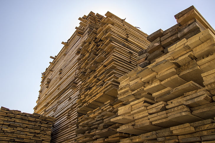 puit, puidust plangud, virnastatud puidu, tööstus, Ehitus, plank, pinu