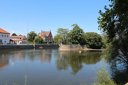 Hamelin, Weser, rivier, landschap, water, natuur erfgoed erland