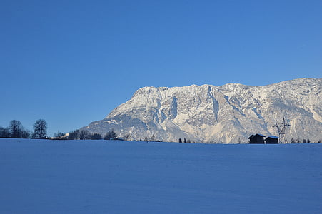 Sautens, mùa đông, tuyết, Tyrol, dãy núi, Áo, oetztal