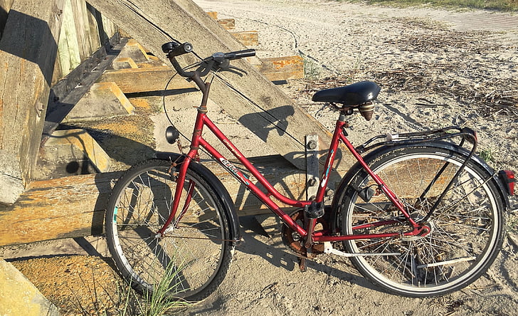 sykkel, fortsatt liv, sykler, deaktivert, hjul, øya, Baltrum