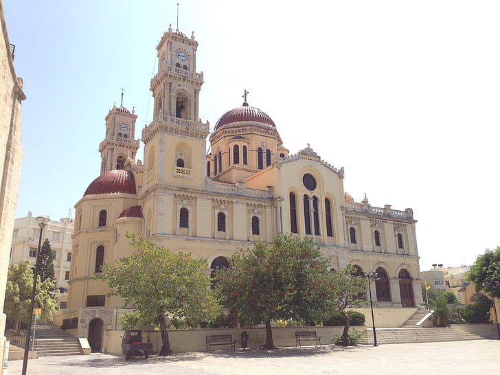 Kreta, monument, kirke, ortodokse katedral, Heraklion, Grækenland, GFO minas cathedral