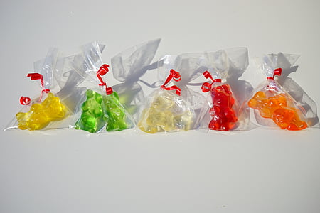 Gummi bears, Arany Medve, csomagolt, tasak, mitbringsel, ajándék, celofán