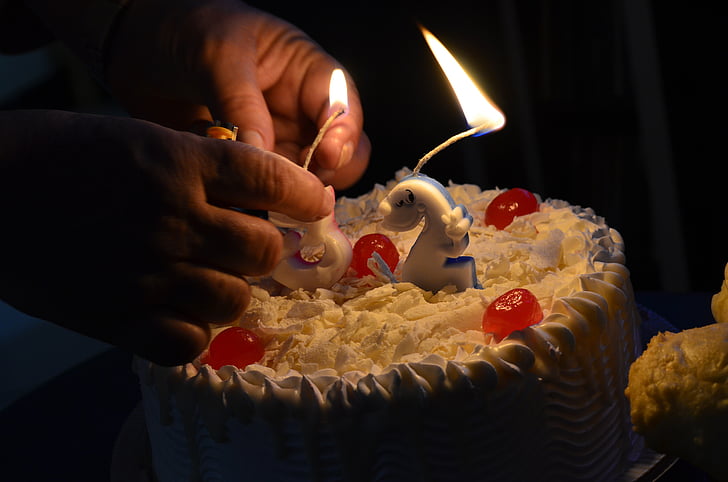 рожден ден, торта, Поздравления, свещи, шоколад