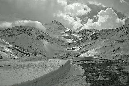 Simplon pass, Suíça, neve, paisagem, Inverno, Alpes