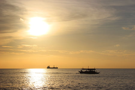 tramonto, oceano, riflessione, Viaggi, Filippine, Bataan, Luzon