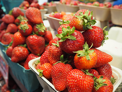 strawberries, marche, fruit