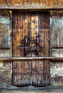 Tür, Holz, Eintrag, ehemalige, alt, Holz - material, keine Menschen