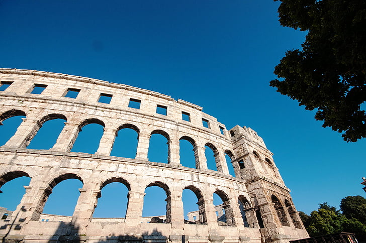 Anfiteatro, antiga, Croácia, estrutura, Coliseu, Anfiteatro, Roman