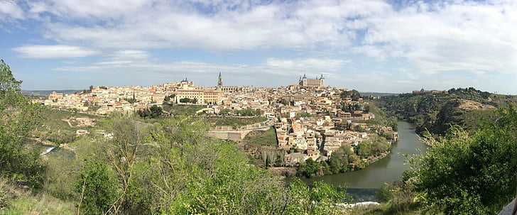 landschap, oude stad, monumenten, Toledo, Parador