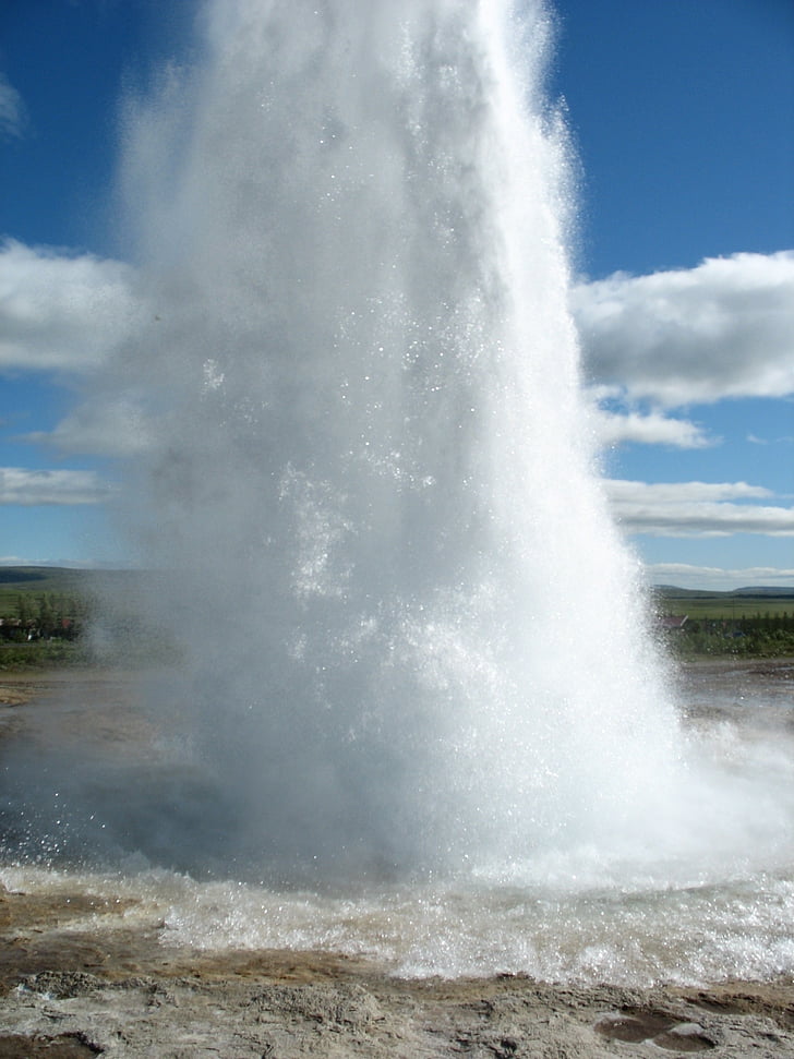 geyser, Islanda, acqua, caldo
