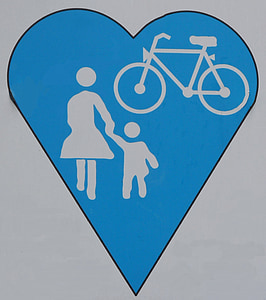 shield, characters, street sign, note, road, mother, child