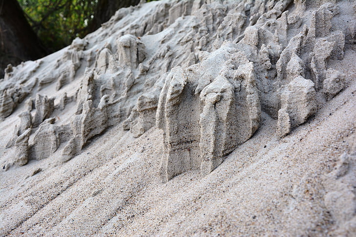 Sand, die Sanddünen, Natur, Sandskulpturen, die Erosion der