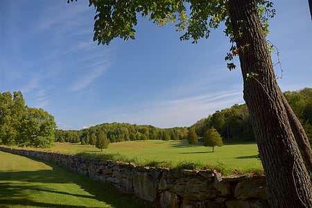 rural, muro de piedra, piedra, pared, campo, paisaje, naturaleza