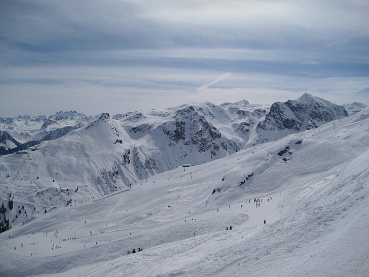 ски зона, ски писта, Каране на ски, планини