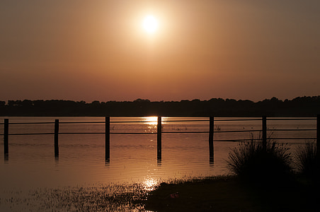 zachód słońca, Doñana, Sewilla, Natura, Jezioro, wody, na zewnątrz